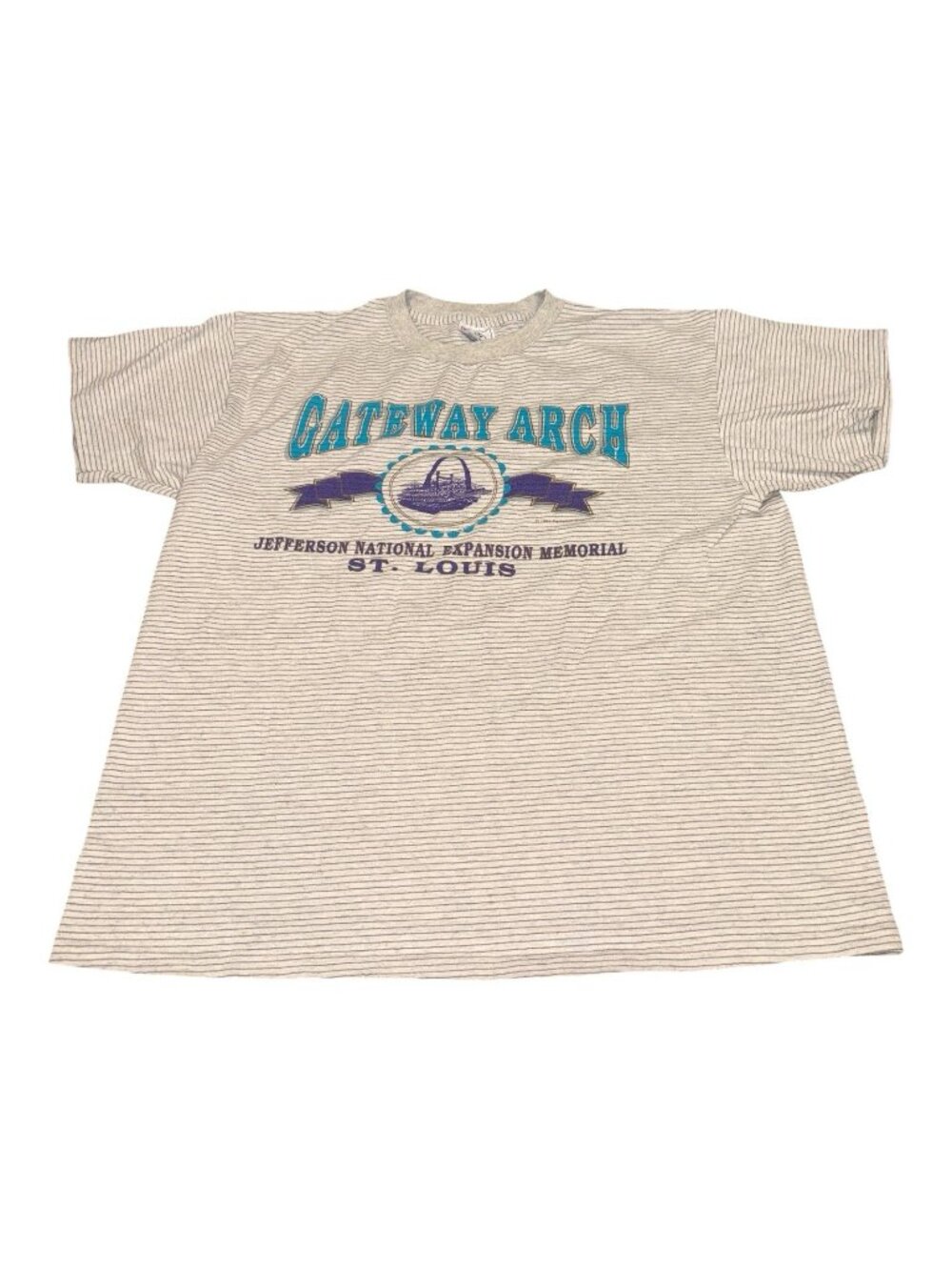 Vintage 90s Gateway Arch St. Louis Shirt Striped Size XL Travel Destination